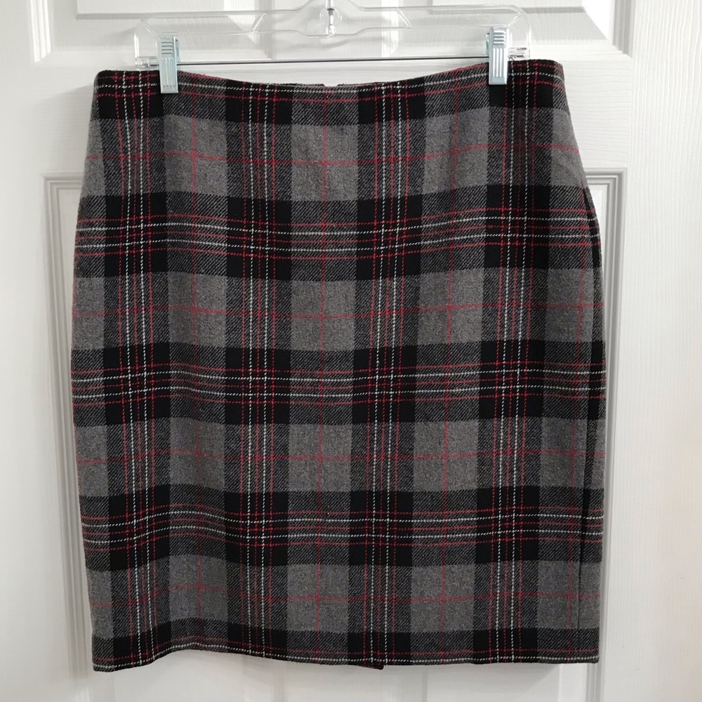 TALBOTS Outlet Skirt Gray Plaid Size 12